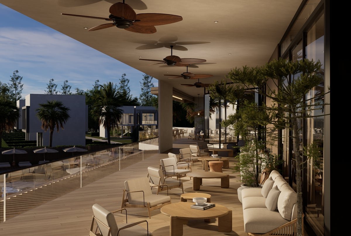 Restaurante y lounge cubierto del club de playa